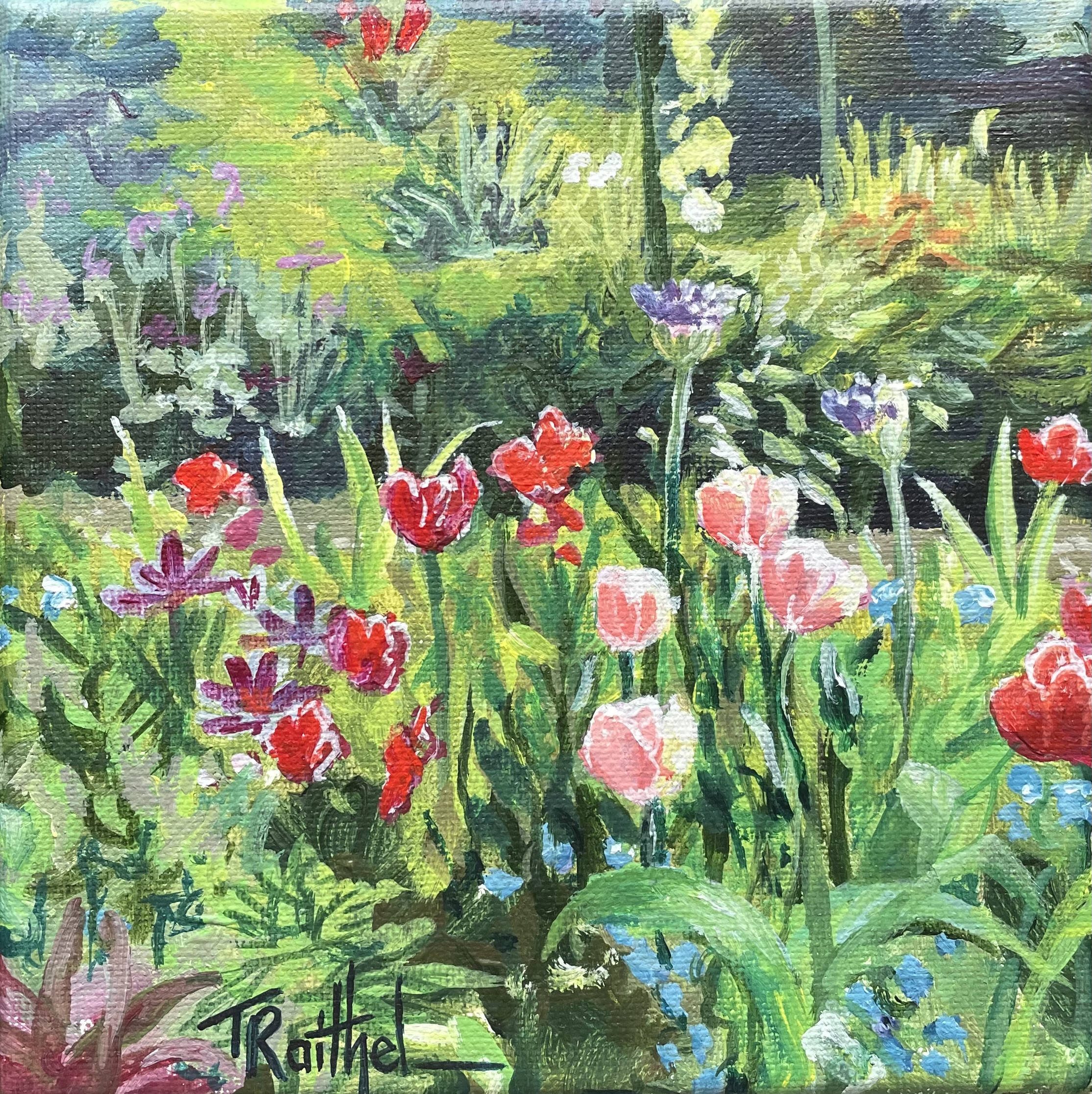 Pink and Red Tulips at Giverny