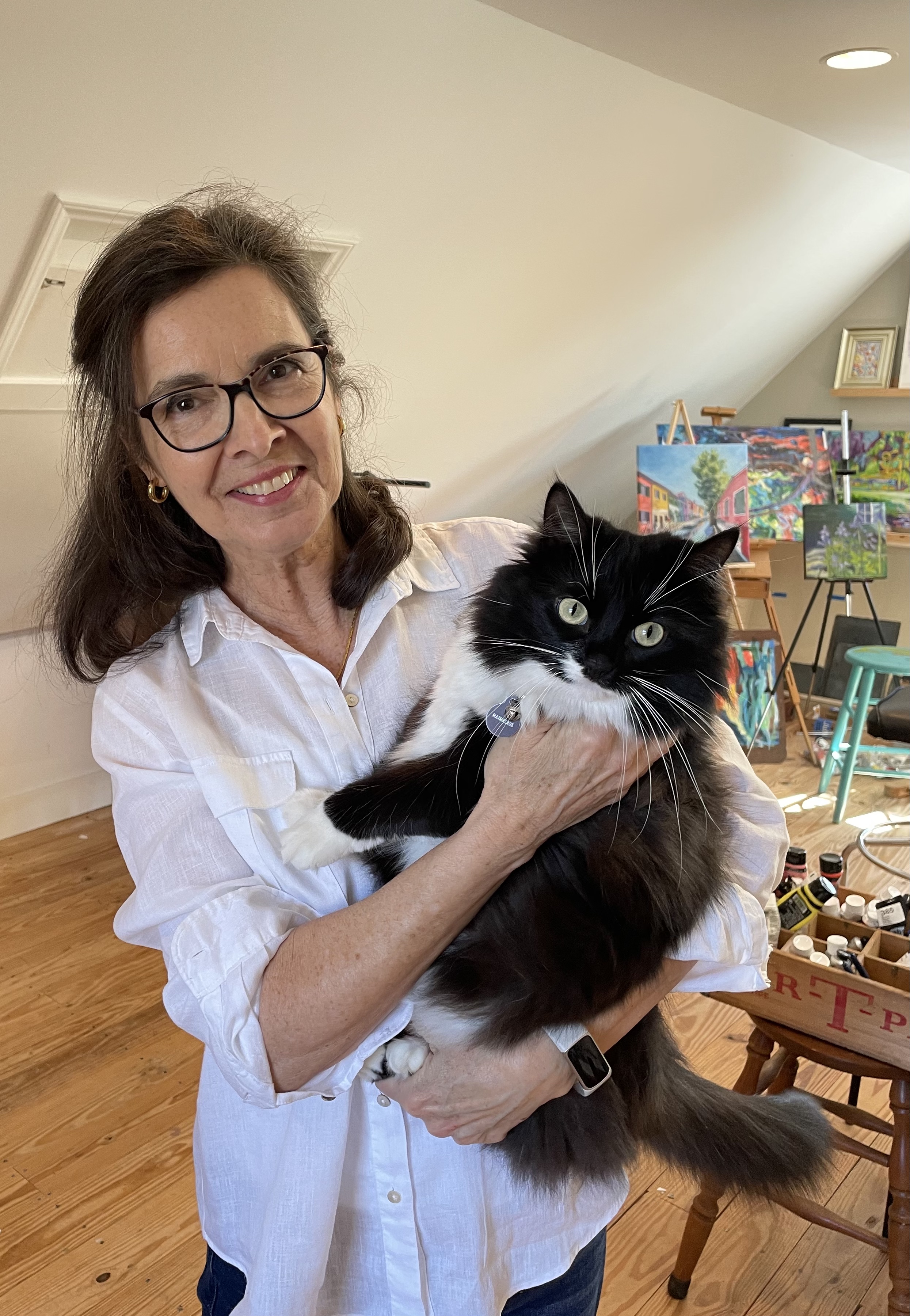 Tenley and the studio cat